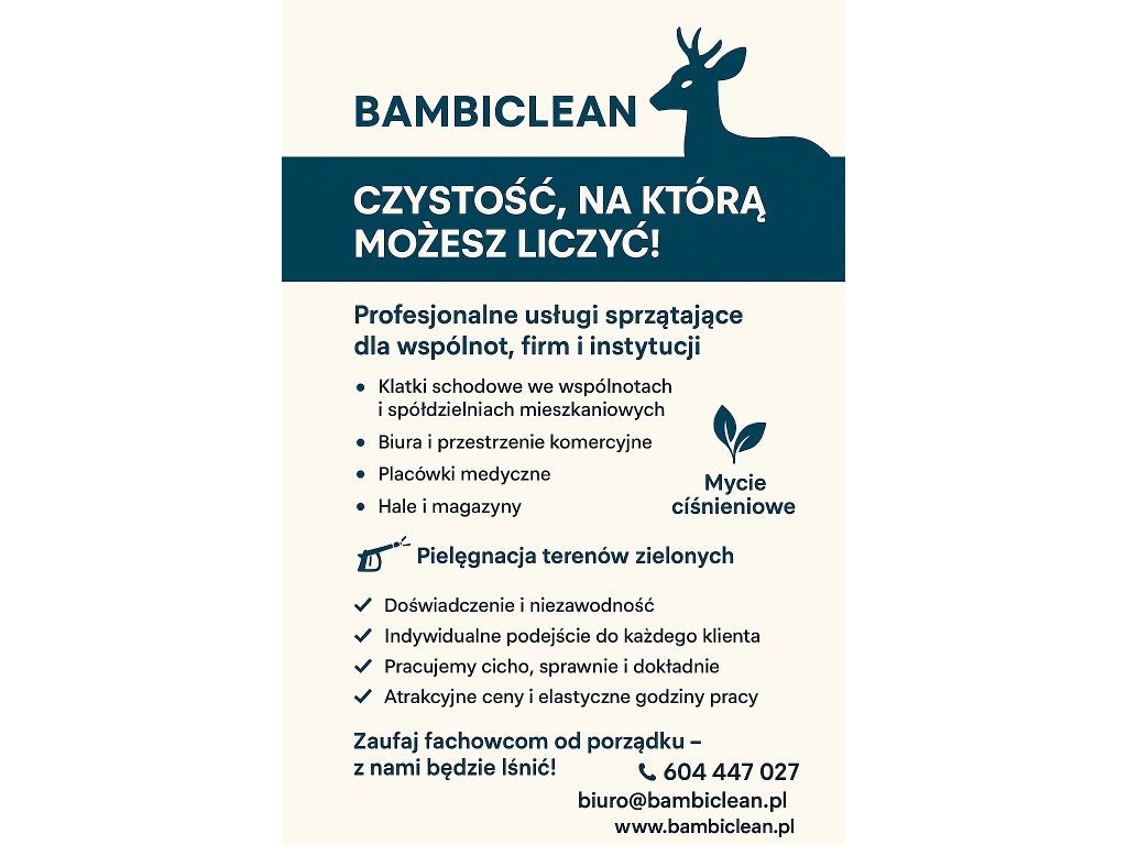 Sprzątanie firm, sprzątanie spółdzielni, koszenie traw , Oborniki, wielkopolskie