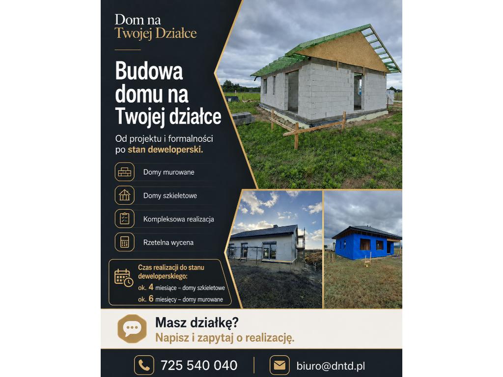 Budowa domów murowanych i szkieletowych drewnianych, kujawsko-pomorskie